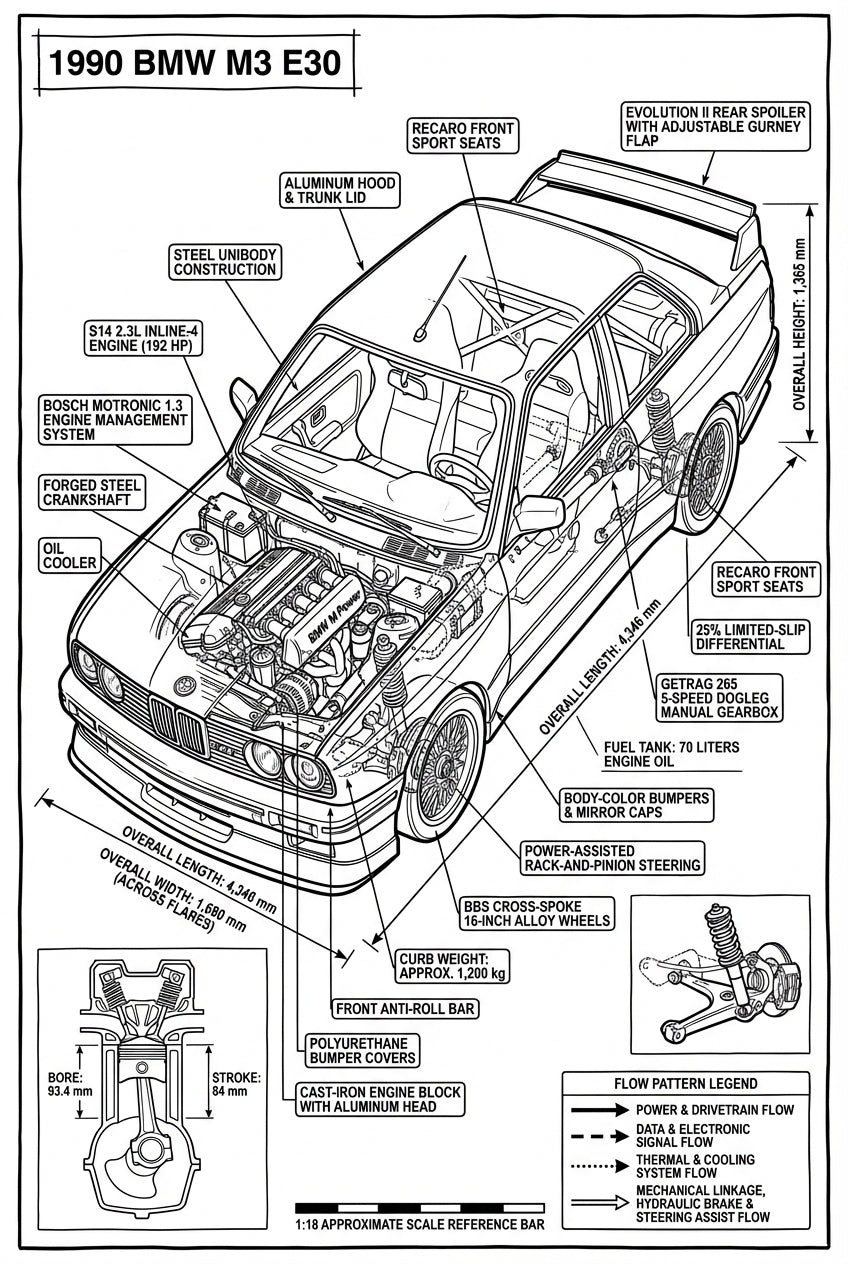 Detailed Image Of 1990 BMW M3 E30