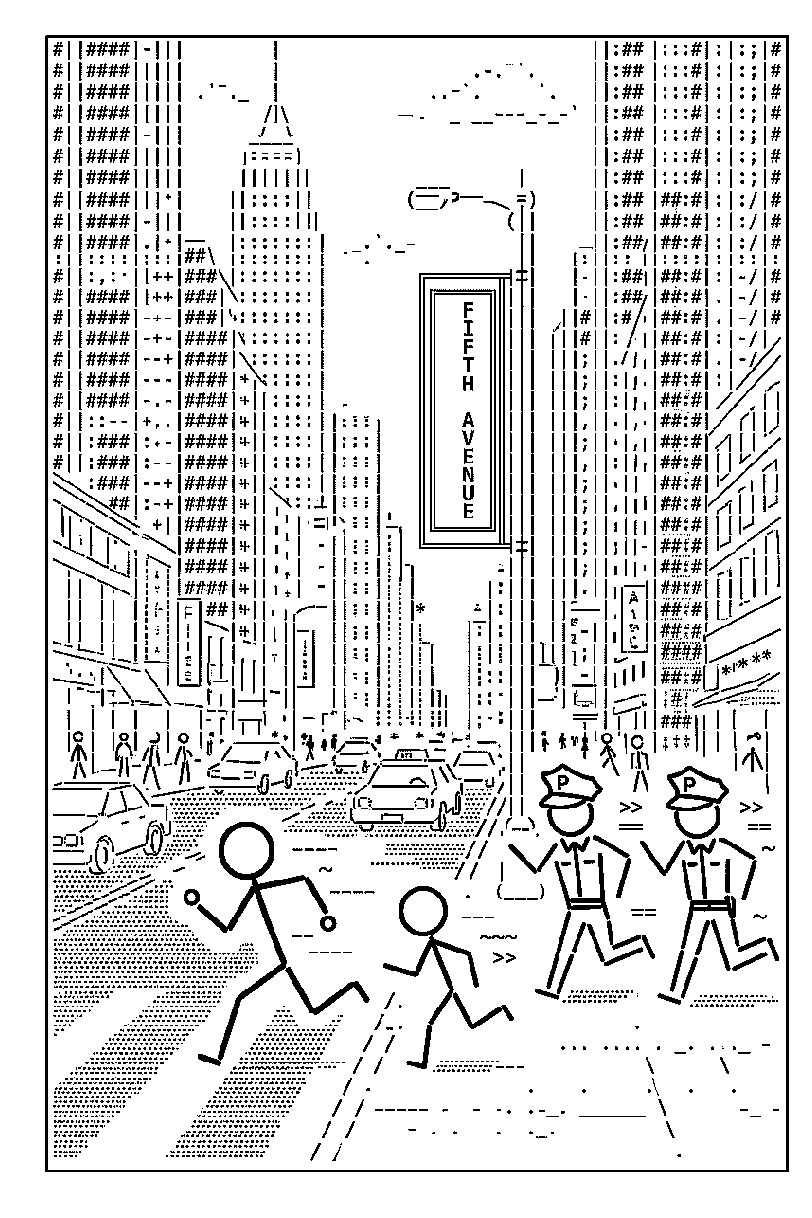 Stick Figures Run From The Cops