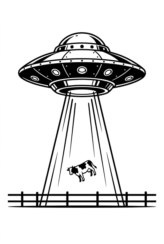 Cartoon Cow Gets Abducted By Aliens