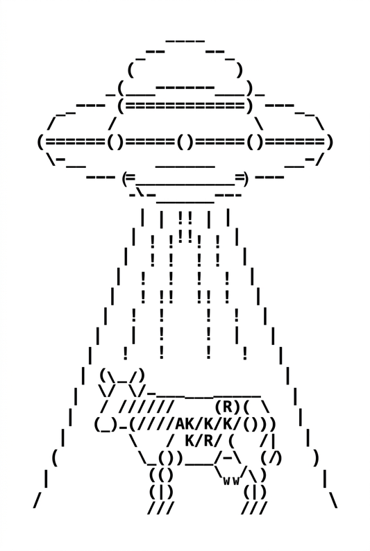 ASCII Cow Get Abducted By Aliens
