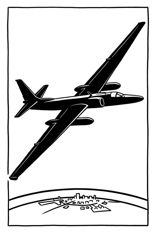 U2 Spy Plane Flying over a city