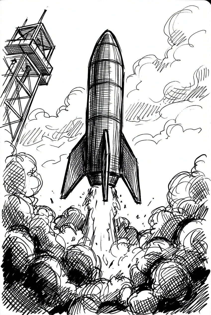 Sketch Of A RocketShip