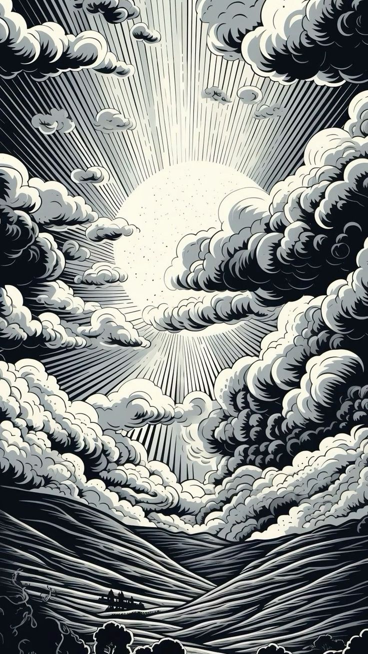 Crazy Black and White Sunset