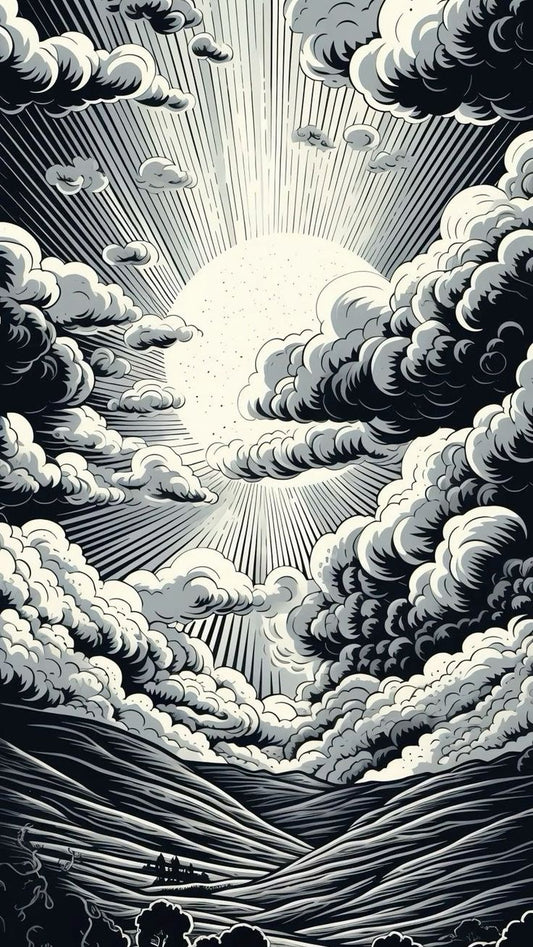 Crazy Black and White Sunset